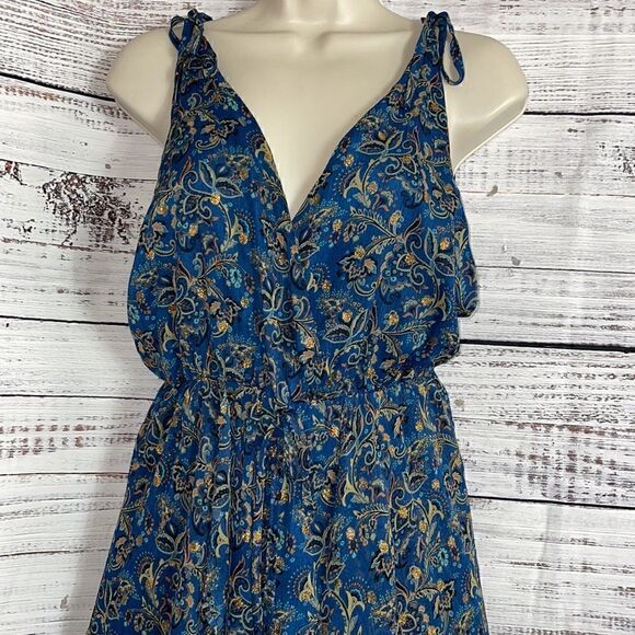 Honey Belle Romper Womens Small Sleeveless deep v plunge paisley print - Picture 11 of 13